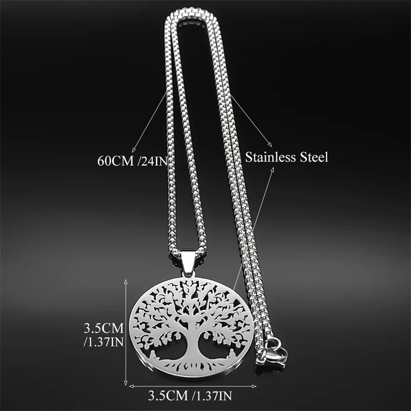 Tree of Life Pendant — Stainless Steel
