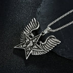 Star Skeleton Wing Pendant Necklace — Gothic