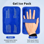 Gel Ice Pack for Injuries Reusable Soft Freezer Ice Bag with Strap Hot Cold Compress Packs for Swelling Bruises Surgery