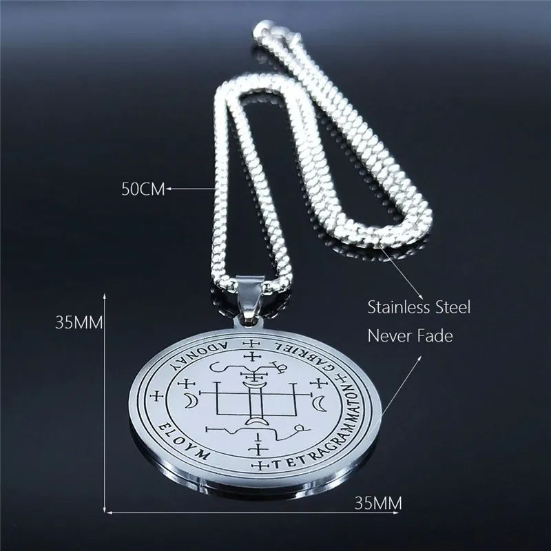 Gabriel Archangel Amulet Necklace — Stainless