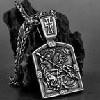 Saint George Cross Pendant Necklace — Stainless Steel