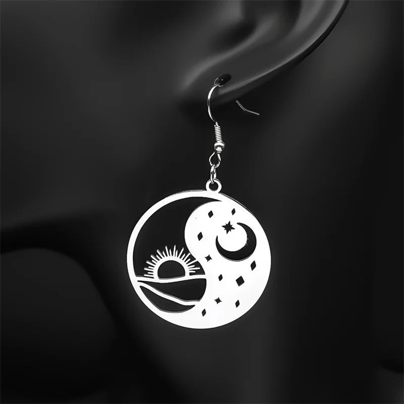 Yin Yang Silver Pendant Taoist Tai Chi Bagua Sun