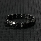 Hematite Therapy Stretch Bracelet — Mixed Metal