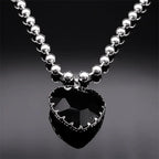 Gothic Black Heart Pendant — Stainless