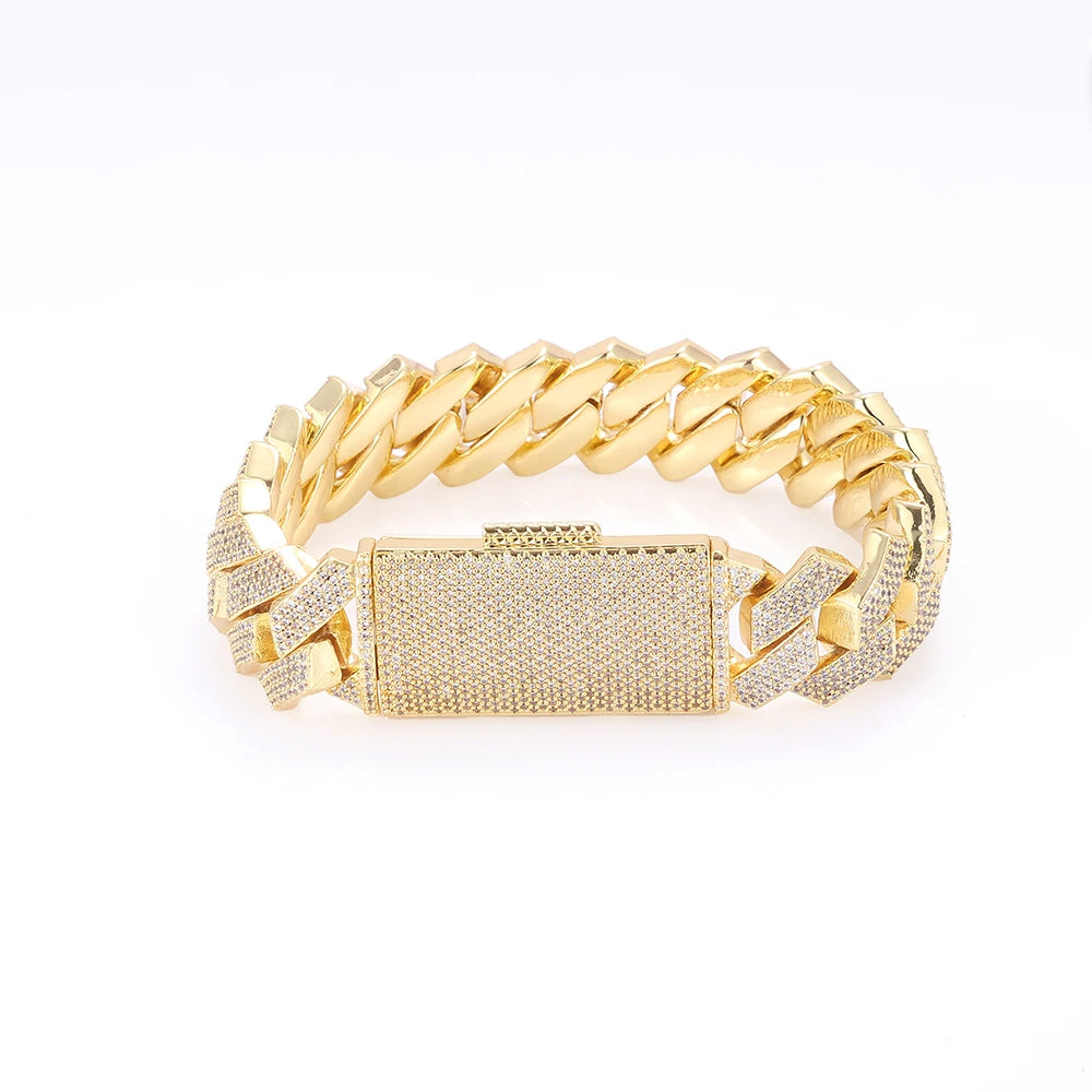 Iced Out Cuban Bracelet Stainless Steel 18/22MM