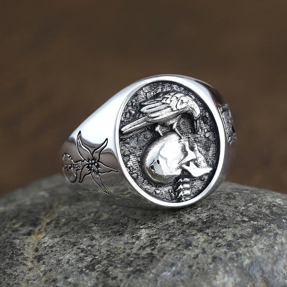 Skull Eagle Ring — 925 Silver