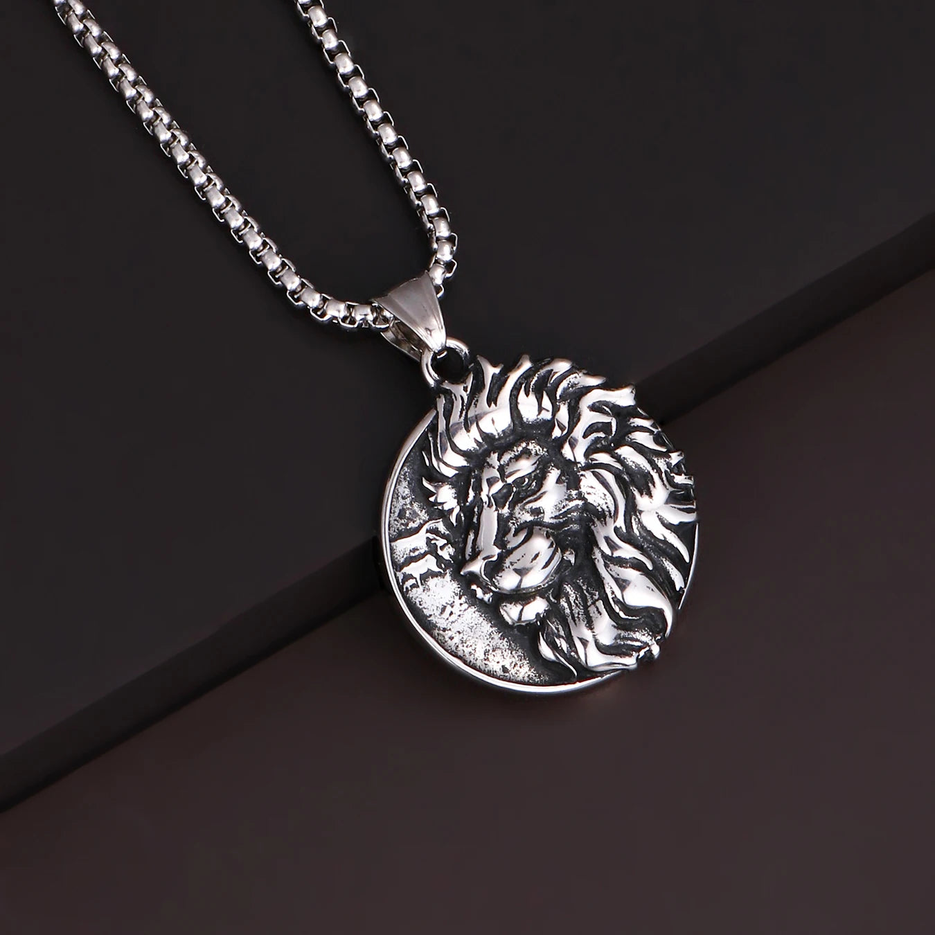 Wolf Tiger Lion Pendant Necklace — Stainless Steel