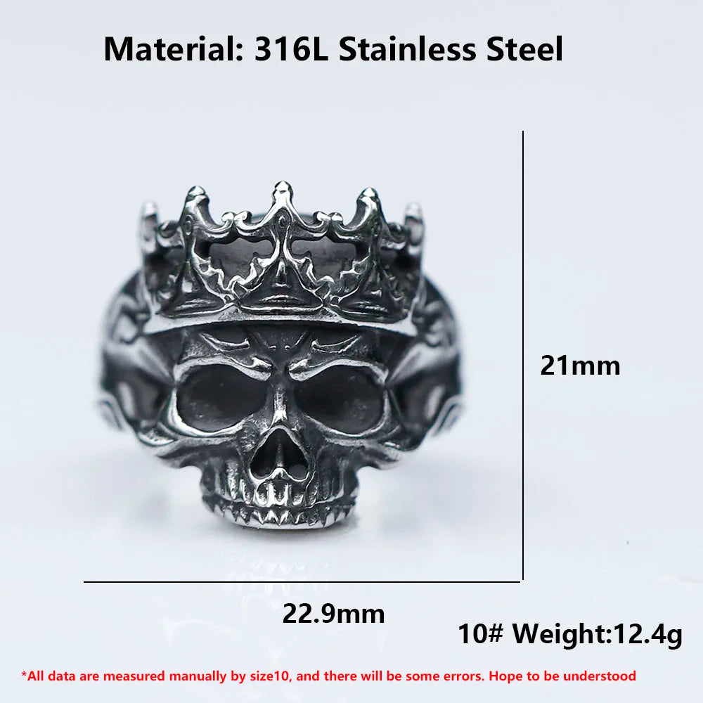 Vintage Gothic Skull Punk Ring — Stainless Steel