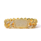 Gold Cuban Bracelet Iced Out 18MM 3-Row