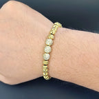 Iced Out Royal CZ Ball Bracelet — Stainless Steel