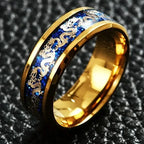 Luxury Stainless Steel Dragon Ring for Men And Women Blue Black Snake Design Fashion Jewelry for Pride Party Halloween Gifts