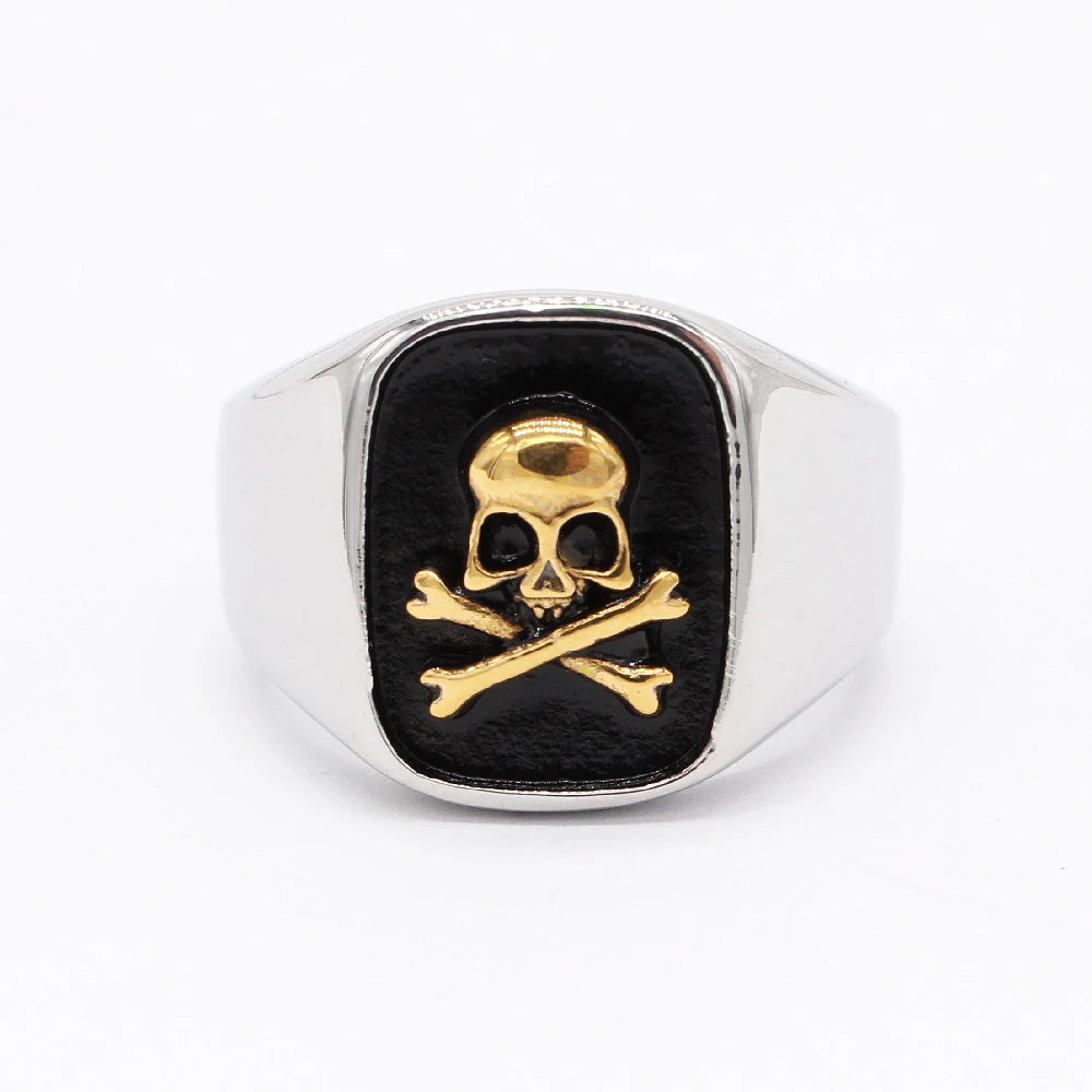 Simple Skull Biker Ring — Stainless Steel