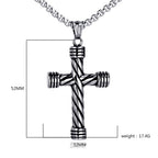 Korean Version Of Simple Stainless Steel Cross Necklace Pendant Men Fashion Christian Believer Pendant Punk Jewelry Gift