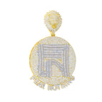 Iced Out Fear Nothing Lion Pendant — Two-Tone