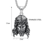 Catholic Vintage Jesus Head Pendant Necklaces For Men Women Fashion Stainless Steel Religious Amulet Jewelry Gifts Dropshipping
