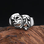 Steel Ring Vintage 316L Stainlesss Cry Smile