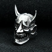 Stainless Steel Prajna Samurai Skull Mask Ring