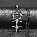 Statement Chain Pendant Necklace — Stainless Steel