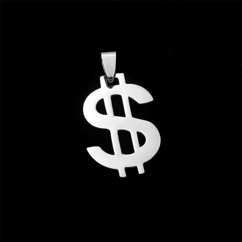 1pc Stainless Steel Dollar Sign Charm Pendant Unisex DIY Jewelry Gift for Men And Women