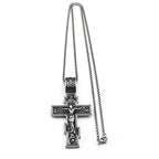Eastern Orthodox Cross Jesus Pendant Necklace For Women Men Stainless Steel Silver Color Dark Punk Male Chain Jewelry