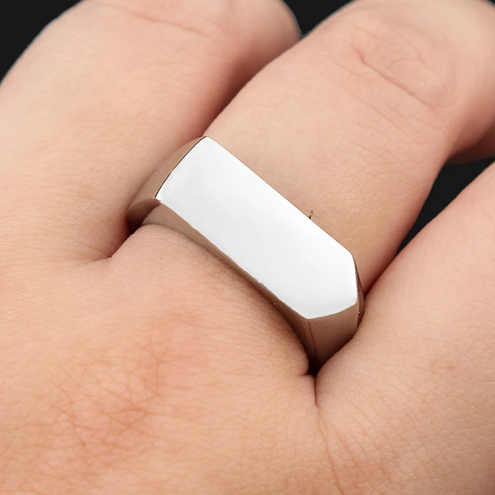 Minimal Biker Ring — Stainless Steel