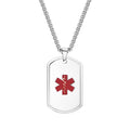 Mprainbow Mens Medical Alert ID Necklaces,Waterproof Stainless Steel Dog Tag Pendant Collar,Father Day Birthday Party