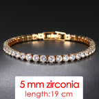 ZHOUYANG Tennis Bracelets For Women Simple Luxury Round Crystal Gold Color Bangle Chain Wedding Female Gift Wholesale Jewelry