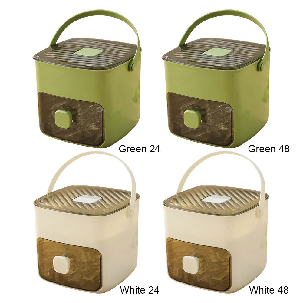 Portable Ice Maker with Handle & Storage Drawer Countertop Ice Cube Maker Compact Ice Maker Machine for Household &