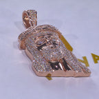 Rose Gold Jesus Head Pendant 925 Silver