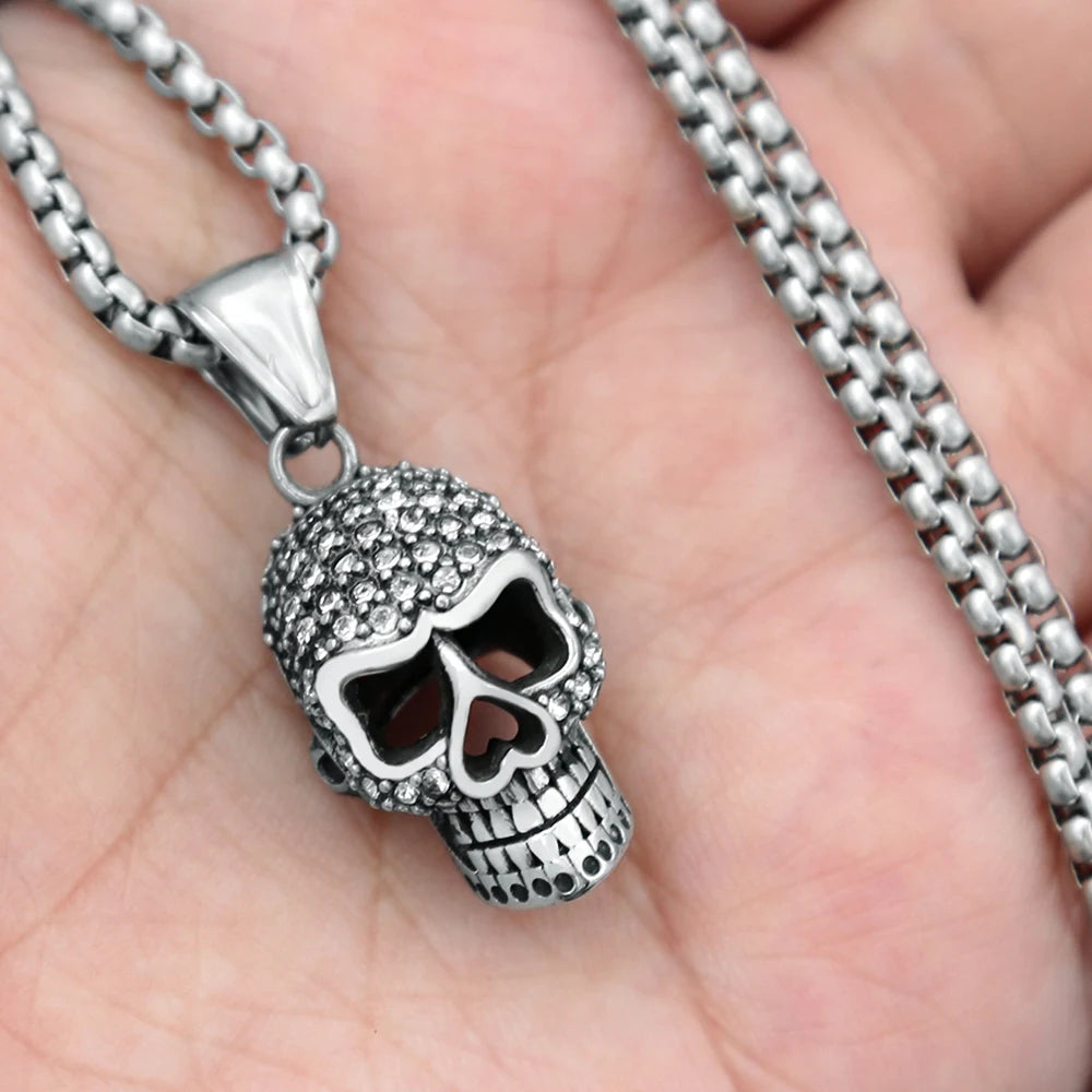 Gothic Skeleton Stainless Steel Pendant Necklace