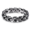 Punk Rock Viking Cuban Curb Bracelet Wrist Men Retro Hiphop Stainless Steel Charm Chain Male Dragon Bracelets Bangle