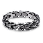 Punk Rock Viking Cuban Curb Bracelet Wrist Men Retro Hiphop Stainless Steel Charm Chain Male Dragon Bracelets Bangle