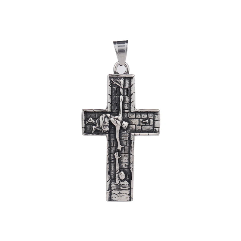Classic St. Michael Cross Necklace — Stainless Steel