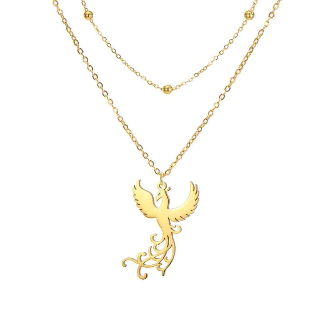 Winged Bird Totem Pendant Necklace — Stainless Steel