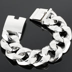 Cool 31MM Hip Hop Cuban Chain Bracelet Men's High Polished Solid Stainless Steel Jewelry Gift Logo Laser Engraving