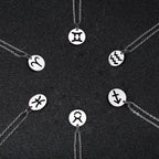 Lemegeton Zodiac Women's Necklace 12 Constellations Stainless Steel Pendant Choke Astrology Aries Leo Ring Jewelry Birthday Gift
