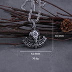 Viking Mjolnir Thor's Hammer with Odin Triangle Rune Necklace Men's Vintage Hip Hop Charm Pendant Stainless Steel