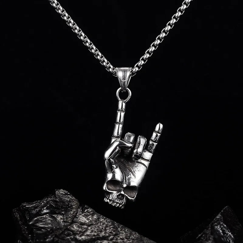 Steel Pendant European American Retro Rock Skeleton