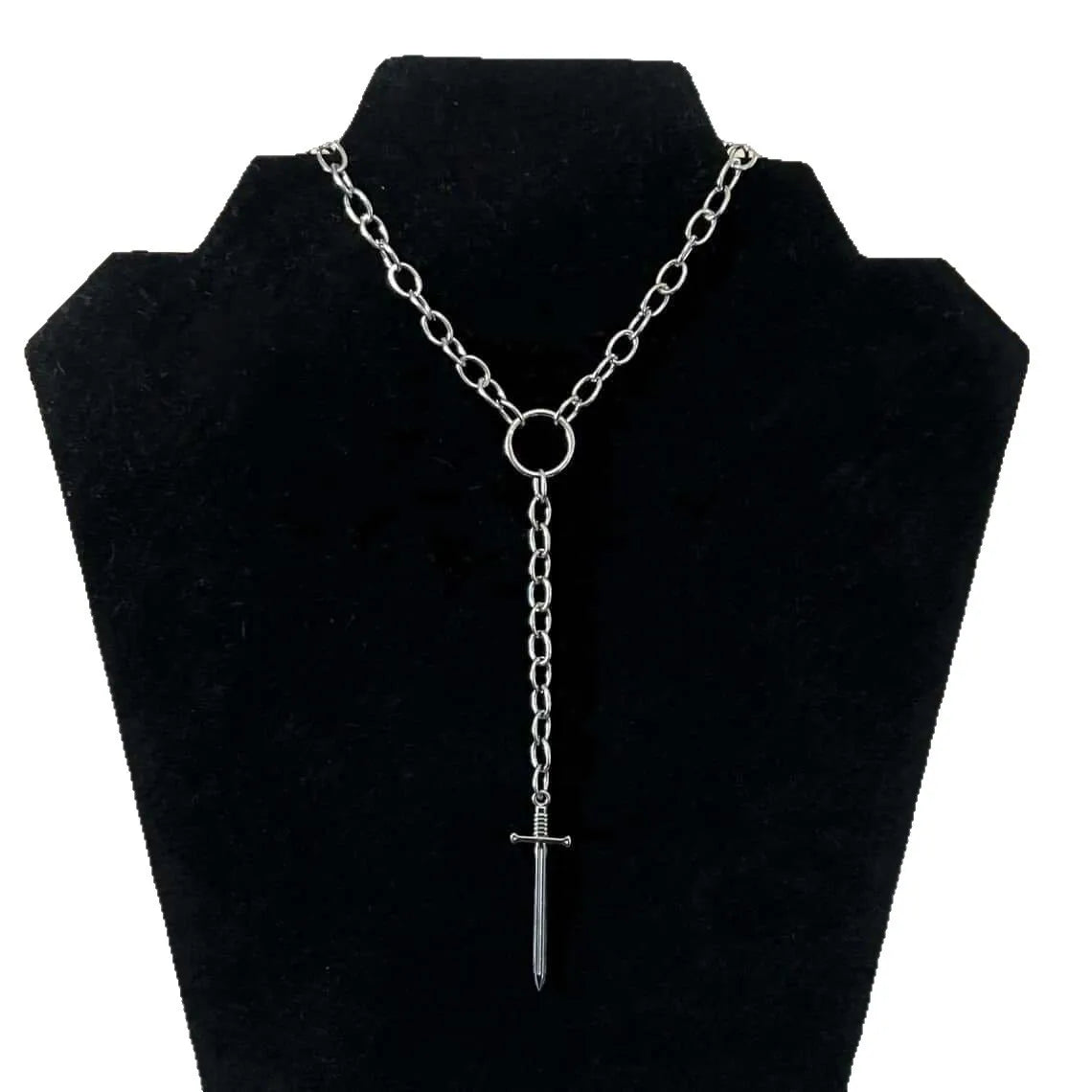 Vintage Sword Necklace,Gothic Jewelry,Punk Accessories,Medieval,O-ring,Design Sense,Rock,Y2k,Hippie,Sword Choker For Women Man