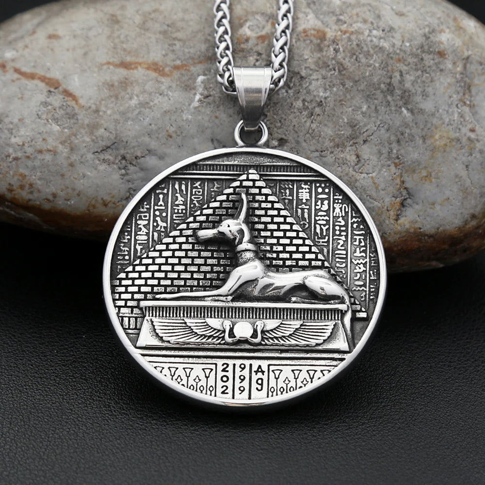 Anubis Steel Pendant Vintage Ancient Egyptian