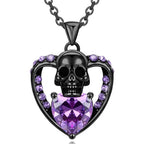 Iced Out Skull Black Pendant Necklace