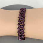 ULJ Hip Hop Shiny Black Cuban Link Chain Bracelets Women Men  Bling Rhinestone Iced Out Punk Wristband Hand Jewelry