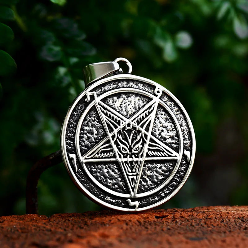 Satan Pentagram Demon Pendant — Stainless Steel