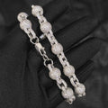 Iced Out Bead Choker Necklace 10.5MM Stainless Steel