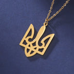 Tryzub Ukrainian Trident Necklace — Stainless Steel