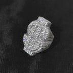 Gold Iced Out Money Sign Ring Statement