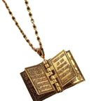1pc Fashion Polished Alloy Bible Book Design Pendant Necklace For Men And Women Vintage Flipped Bible Necklace Gifts For Friend