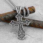 316L Stainless Steel Odin Vintage Men's Viking Necklace Nordic Religious Belief Jesus Valknut Cross Pendant Jewelry Unisex