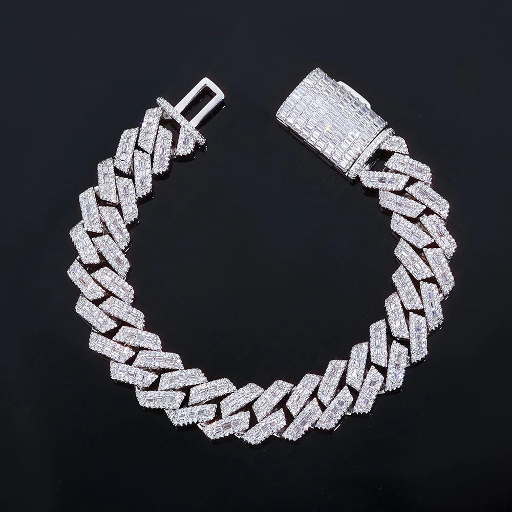 Iced Out Cuban Chain Necklace Stainless Steel 14MM