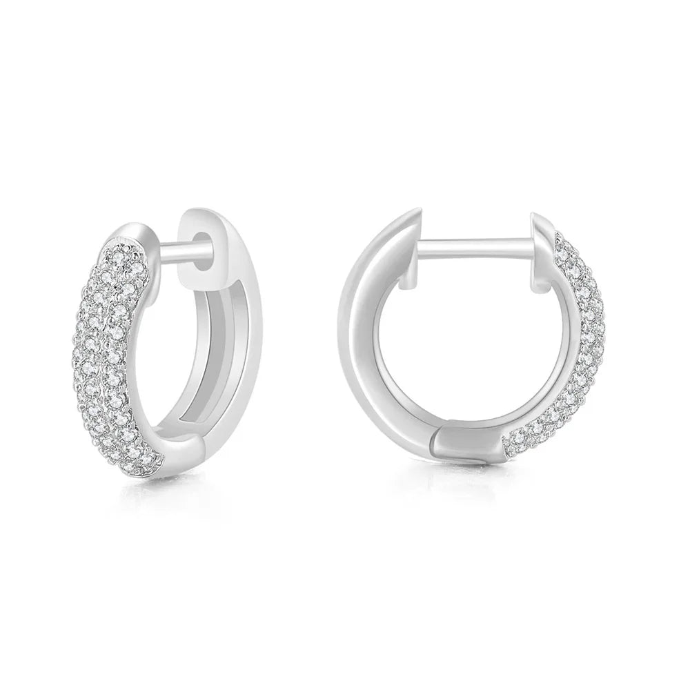 Iced Out Hoop Earrings — Stainless Steel
